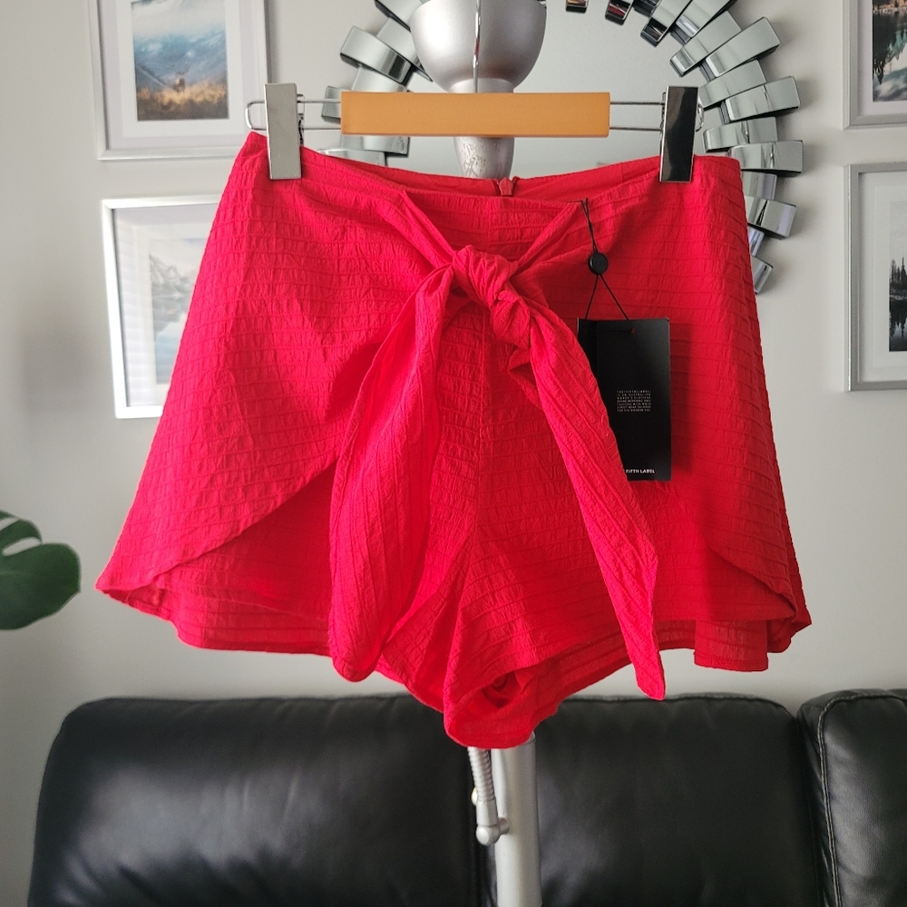 NWT The Fifth Label Red Front Tie Shorts Size Small